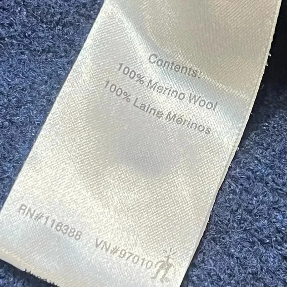 SmartWool Lathrop Sweater Men’s Size Small Navy 1/4 Button 100% Merino Wool - Picture 4 of 7